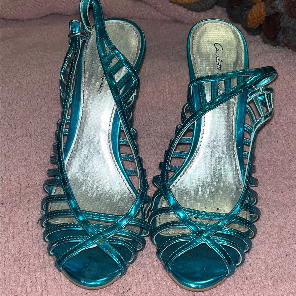 Charlotte Russe Teal Strappy Heels